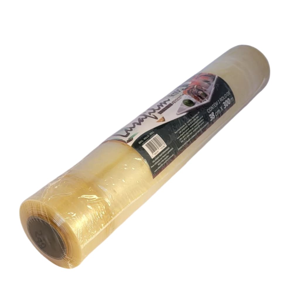 ROLO DE PAPEL FILME PVC BOBINA PLÁSTICA 38CM X 300MTS