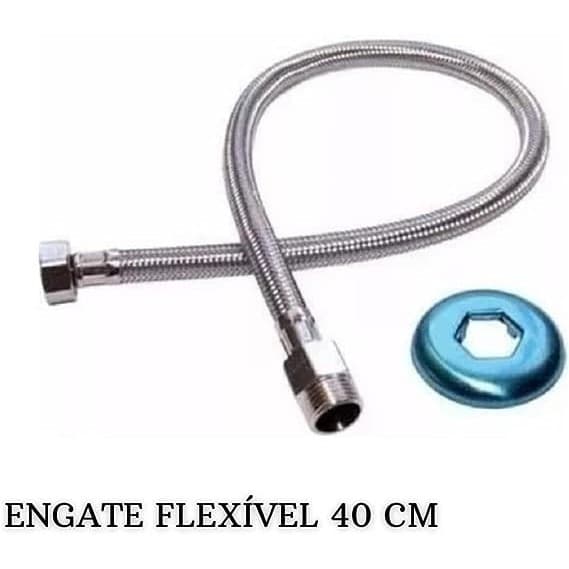 ENGATE FLEXÍVEL INOX TRANÇADO - M1/2 X F1/2 - 40CM - LIGHT