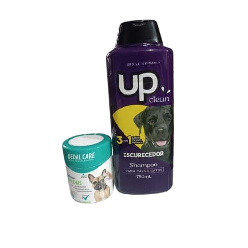 Dedal Care Orelha Limpa + Shampoo Up Clean para Cães e Gatos escurecedor