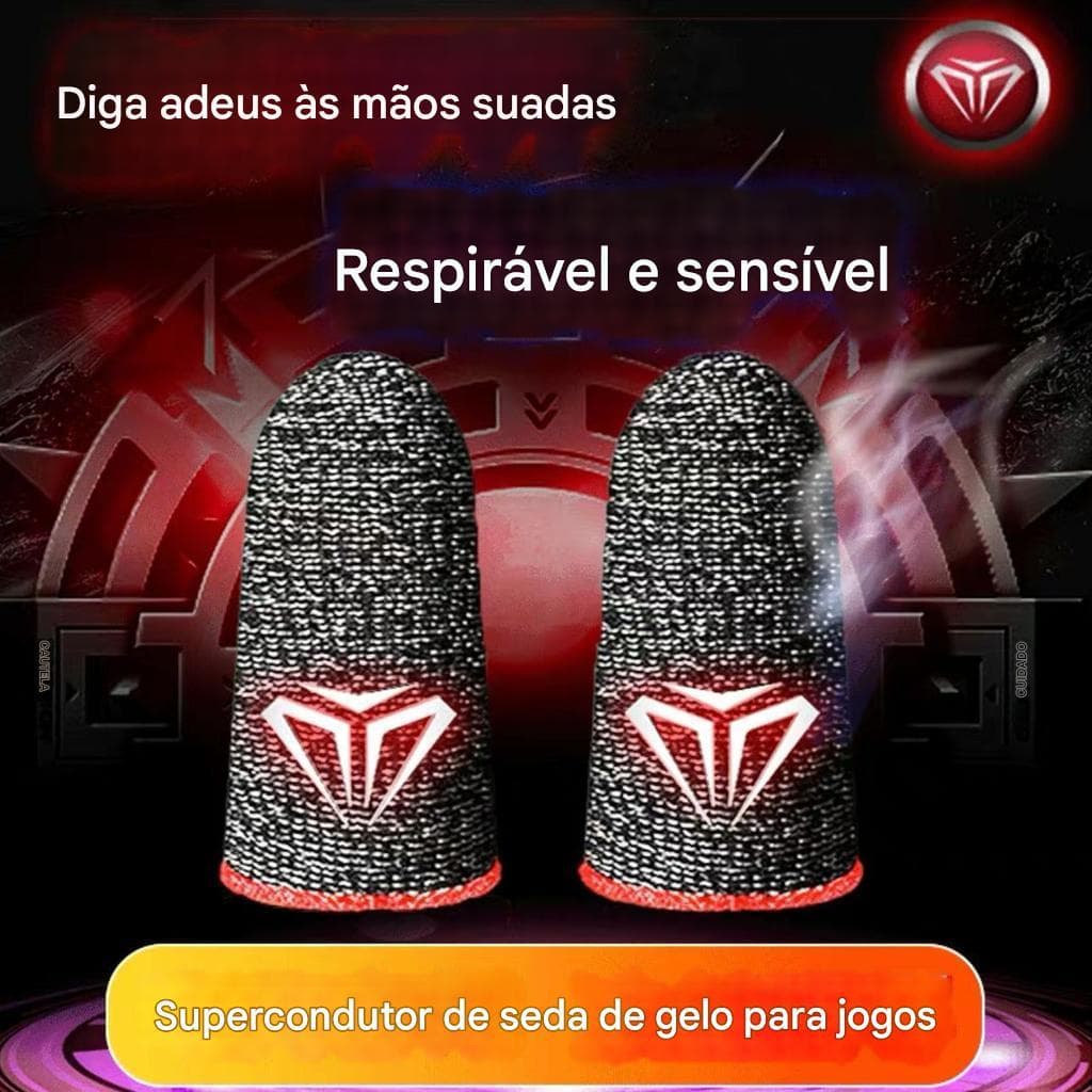 Luva Dedo Gamer Pro Fibra de Prata 24 pontos fibra de Prata Glow Fire Fire  anti suor Flydigi e Memo