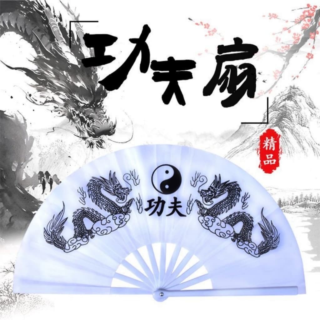 Leque Oriental Grande Perfeito para Dança, Kung Fu e Tai Chi Chuan