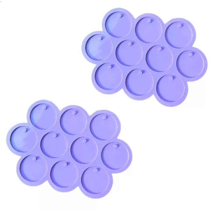 Kit 2 Molde Silicone 20 Bolinha 4cm Resina 3mm Pingente A3