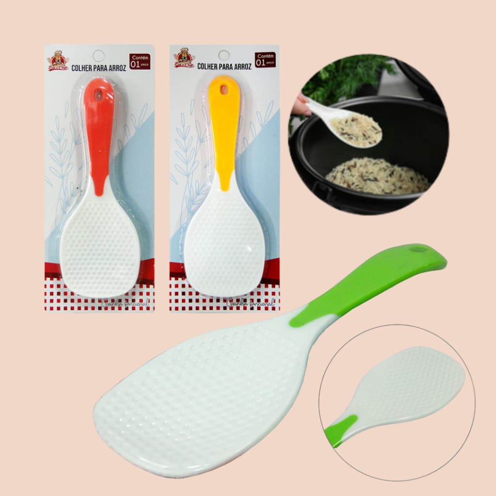 Colher de Plástico para Arroz Panela Elétrica Resistente Multiuso Preparar Servir