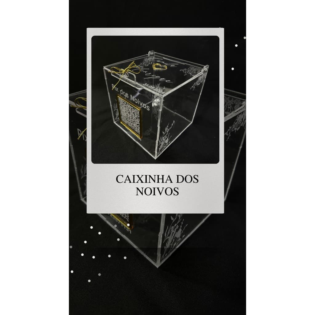 Cofre para Gravata do Noivo 15x15cm Operação Lua de Mel em Acrílico ou MDF