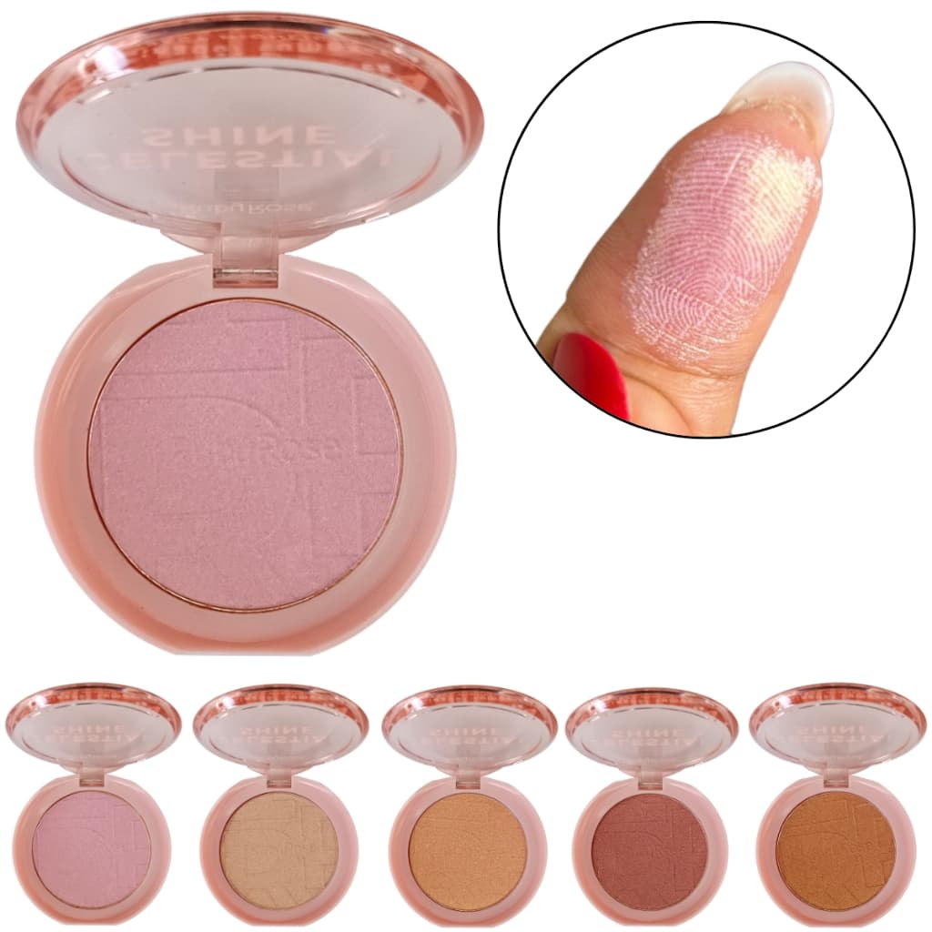 Iluminador Facial Compacto Celestial Shine Ruby Rose - Cores