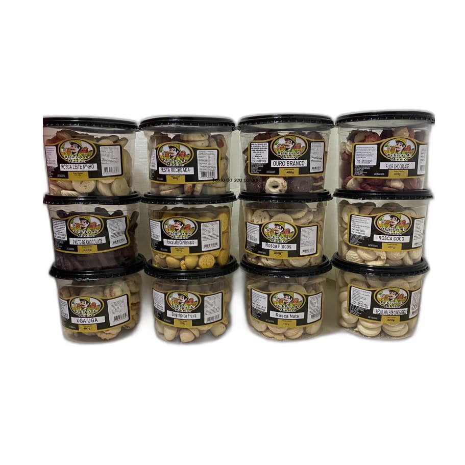 12 Potes Biscoitos Amanteigados Delicias do Mineiro 400g - Atacado!!