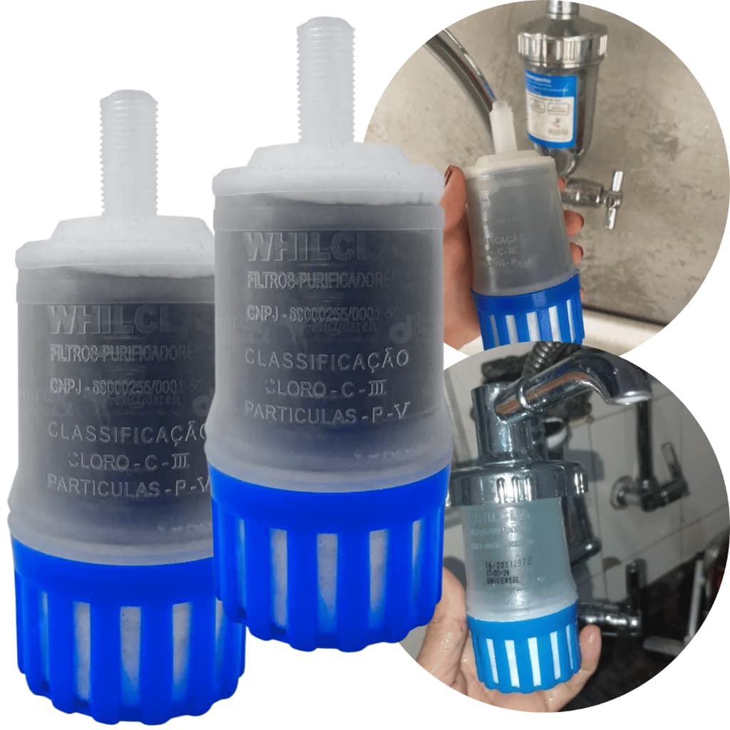 Vela Para Filtro Água Refil Universal Carvão Ativado 02 Peças Refil Para Filtro Copo De Torneira