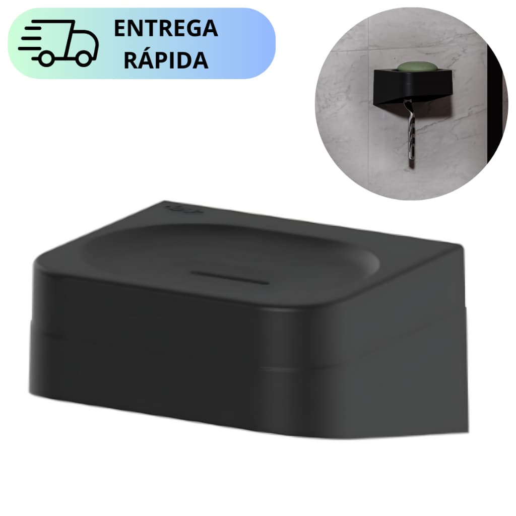 Porta Sabonete Saboneteira Parede Fixação Adesivo Saboneteira Banheiro com Gancho para Gilete Bucha