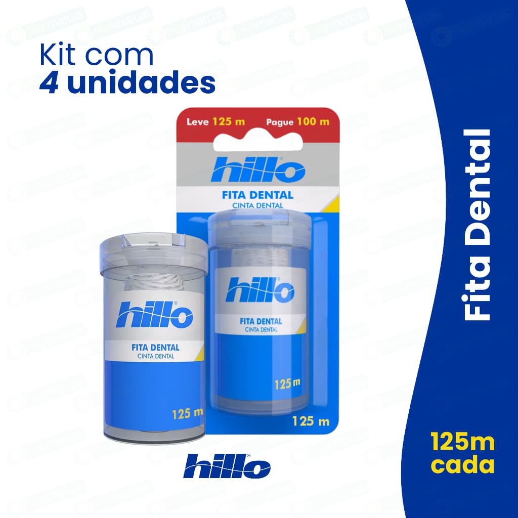Kit Fita Dental Hillo 125m – 4 Unidades Econômicas para um Sorriso Saudável e Duradouro
