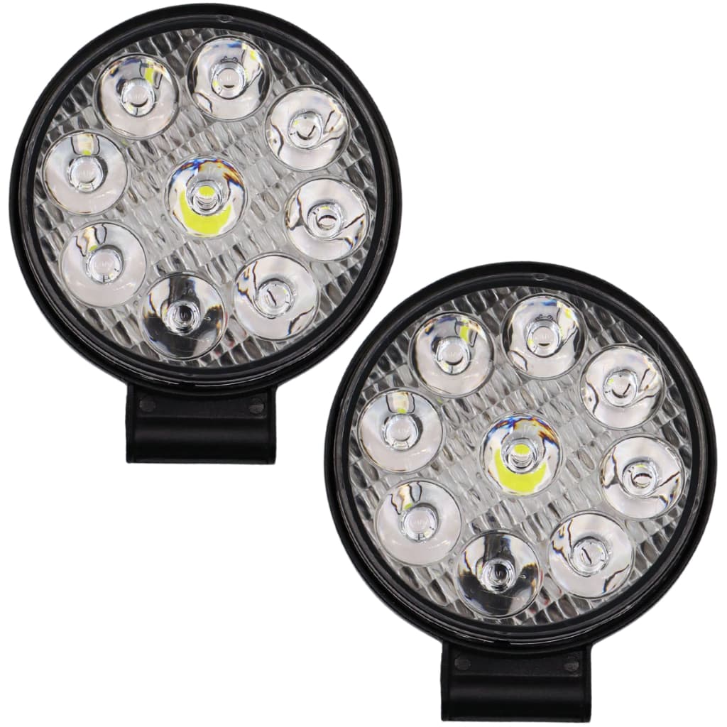 2 Mini Farol Led Redondo 27w Menor potente 12v 24v