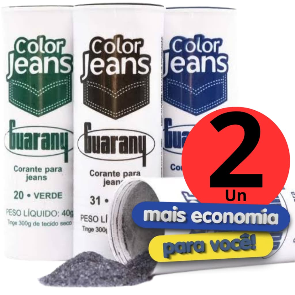 Kit 2 unidades Corante ColorJeans Para Jeans GUARANY