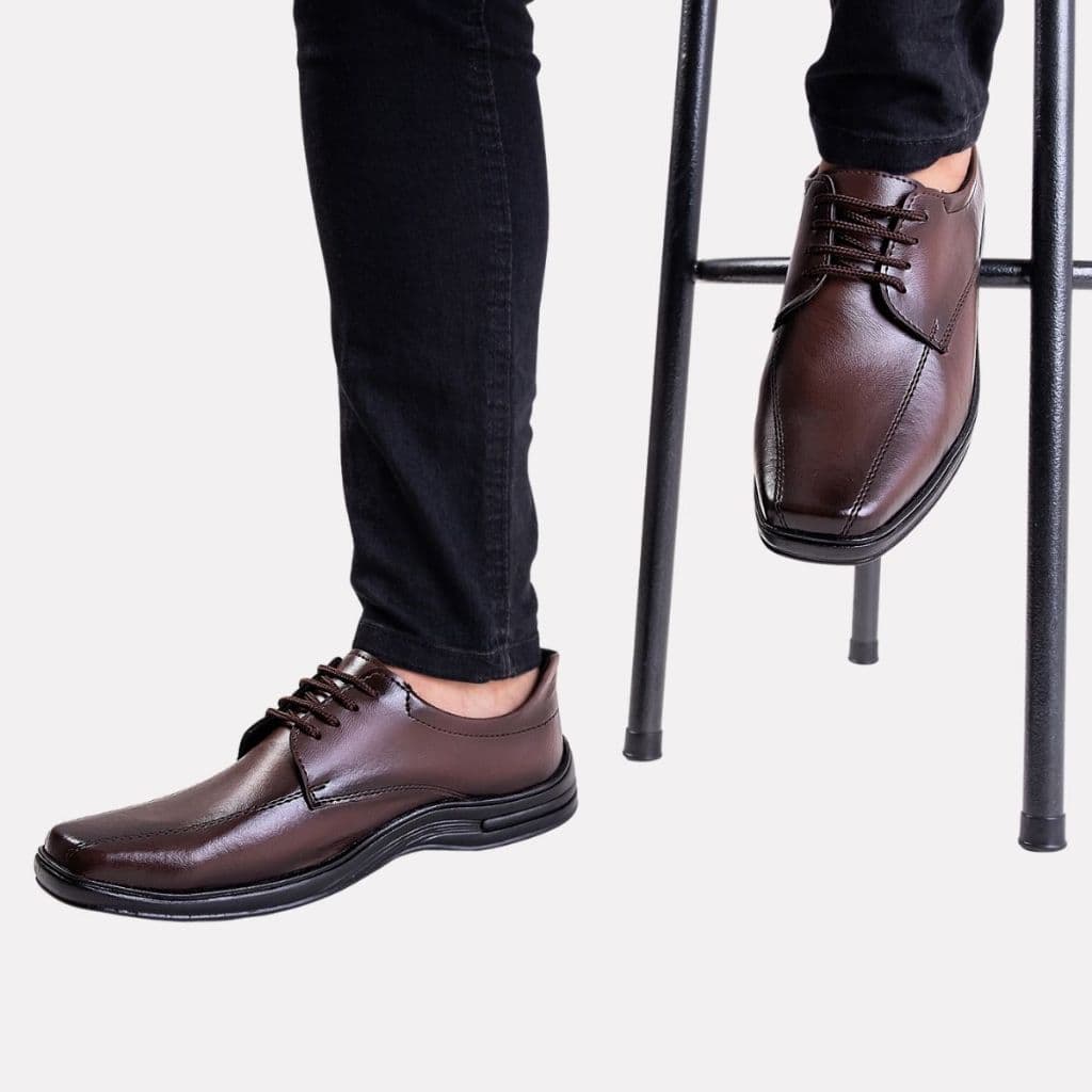 Sapato Social Antistress Conforto Masculino Couro Ecológico