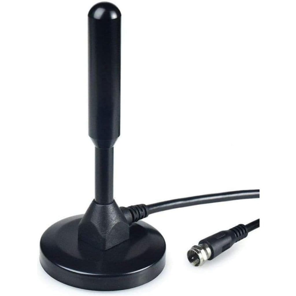 Antena Digital Amplificada HDTV/UHF/VHF Interna e Externa 5 Metros Base Imã prova d'água