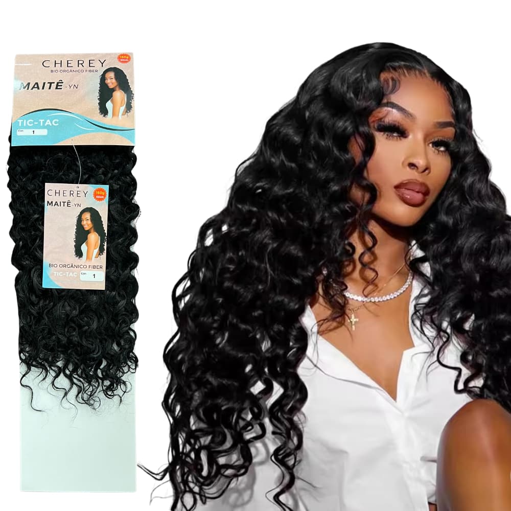 Cabelo Bio Orgânico Tic Tac Cacheado 60cm 160g Modelo Maitê Cherey
