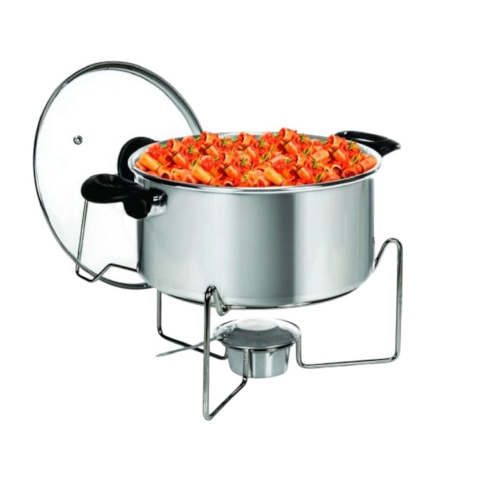 Panela Rechaud 5 Litros Com Tampa De Vidro Para Buffet e Eventos