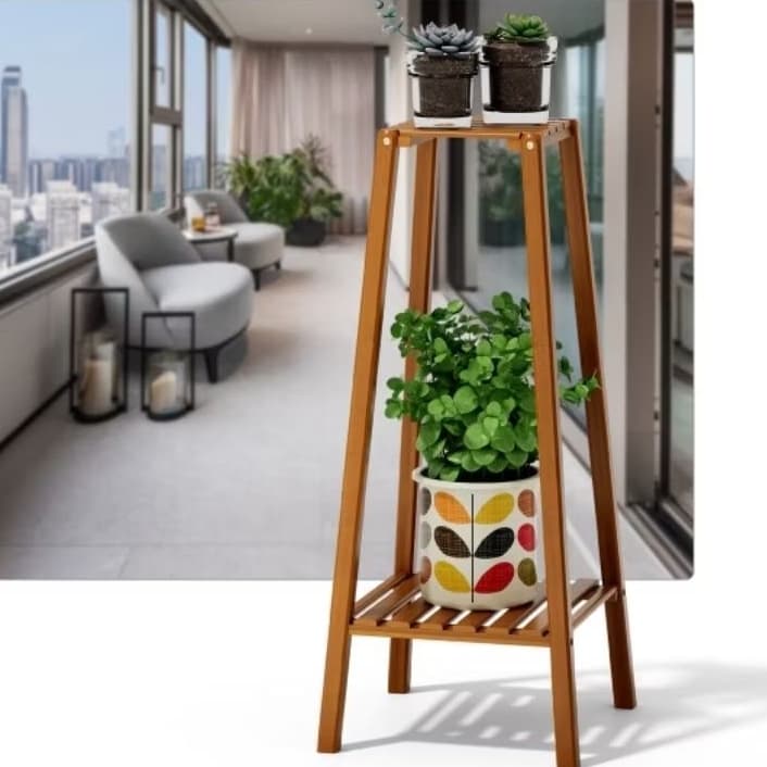 Prateleira suporte para plantas Estante multiuso com 2 prateleiras~ vasovizinho enfeites  decoração~ jardim sala quarto