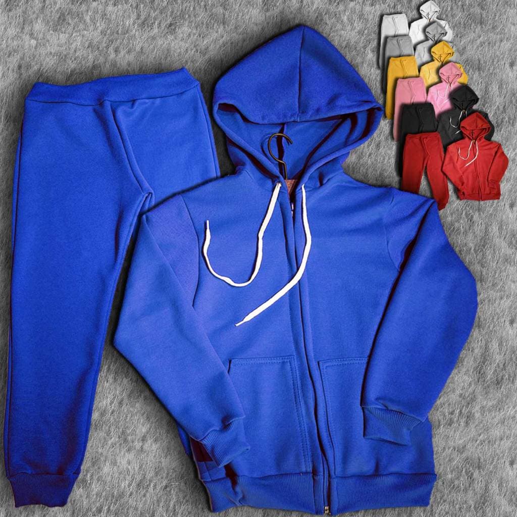 Conjunto de Moletom Infantil Flanelado com Zíper e Capuz + Calça | Menino e Menina | 2 ao 14