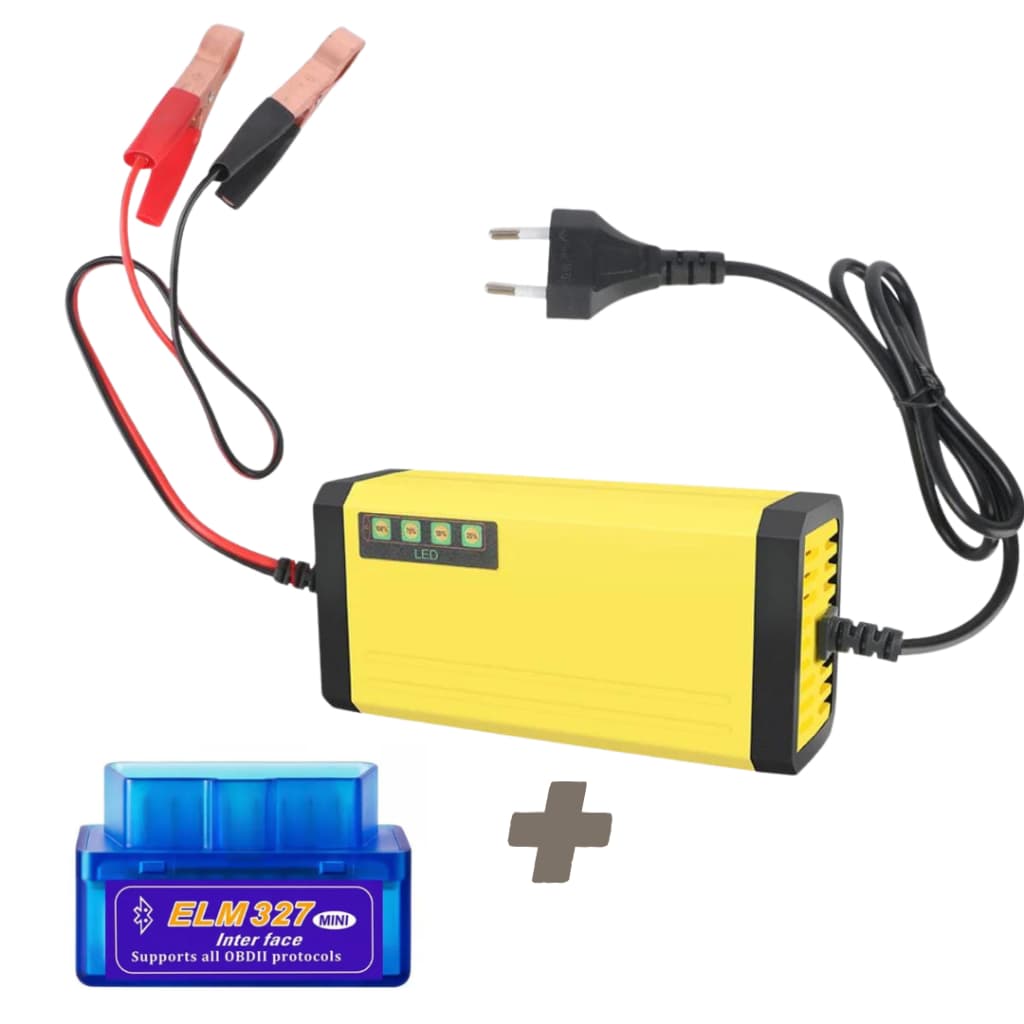Carregador Bateria Moto e Carro 3a + Scanner Elm327