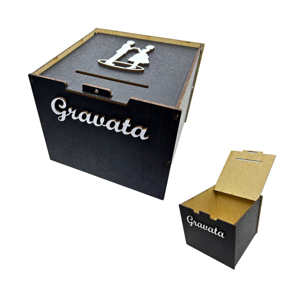 Caixa para Casamento Lua de Mel Gravata, fabricada em Mdf pintado.
