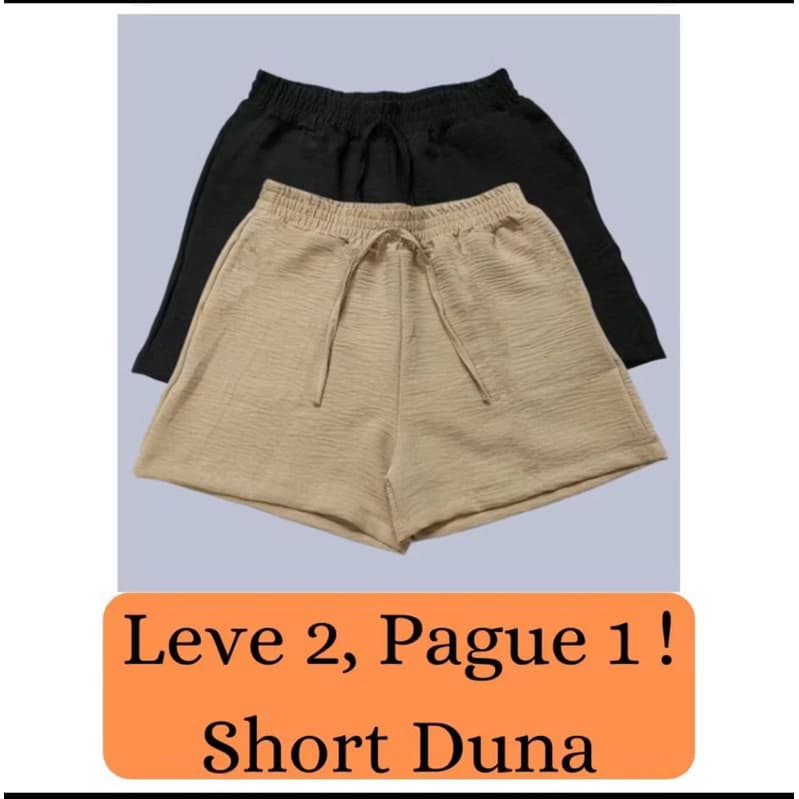 kit 2 Bermudas shorts feminina com bolso tecido leve duna para o verao passeio no parque presente festa praia plus size