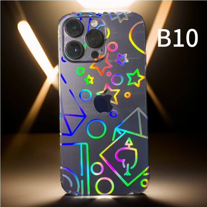 Película Traseira Com Padrão de laser luminoso pra iphone 14/14 PLUS/14PRO MAX/15/16/PRO  MAX/B10-B18