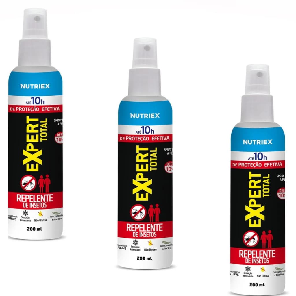 Kit 3 Repelentes Spray Total Family 10 Horas 200ml Nutriex