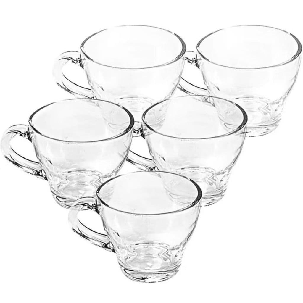 Jogo De Xícaras Café De Vidro 90ml Morocco Diamante 5 Peças Cha transparente caneca cristal