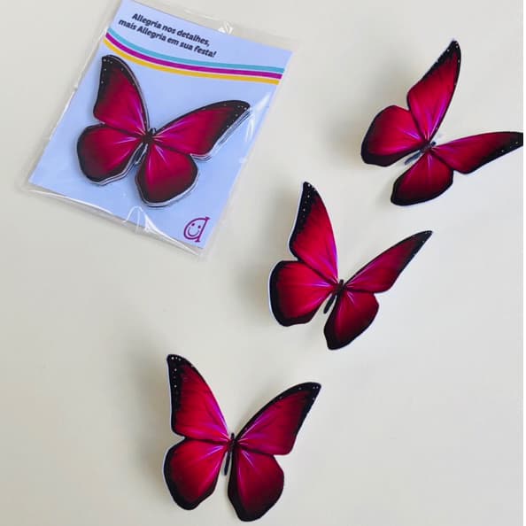 BORBOLETAS DECORAÇÃO DE BOLO  - APLIQUE DE BORBOLETA COLORIDA - 5CM - TOPO DE BOLO - PERSONALIZADOS