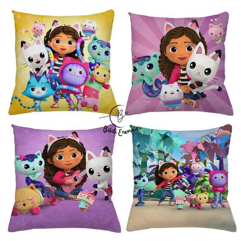 KIT 4 CAPAS DE ALMOFADAS IDEAL PARA DECORAÇÃO CASA MAGICA DA GABI MENINA DELICADA TAMANHO 45X45