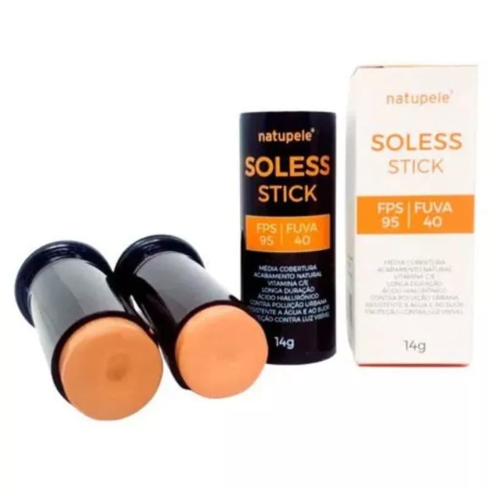 Protetor Solar Com Cor Natupele Soless Stick FPS 95 - Bege Claro / Bege Claro