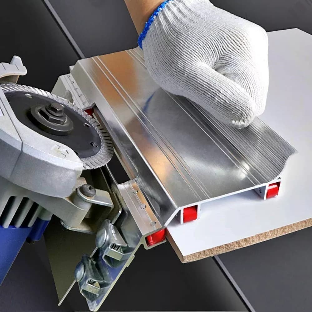 Guia Para Corte Em 45 Graus Meia Esquadria Chanfro Serra Mármore Circular Base Suporte Trilho Gabarito Porcelanato Pisos