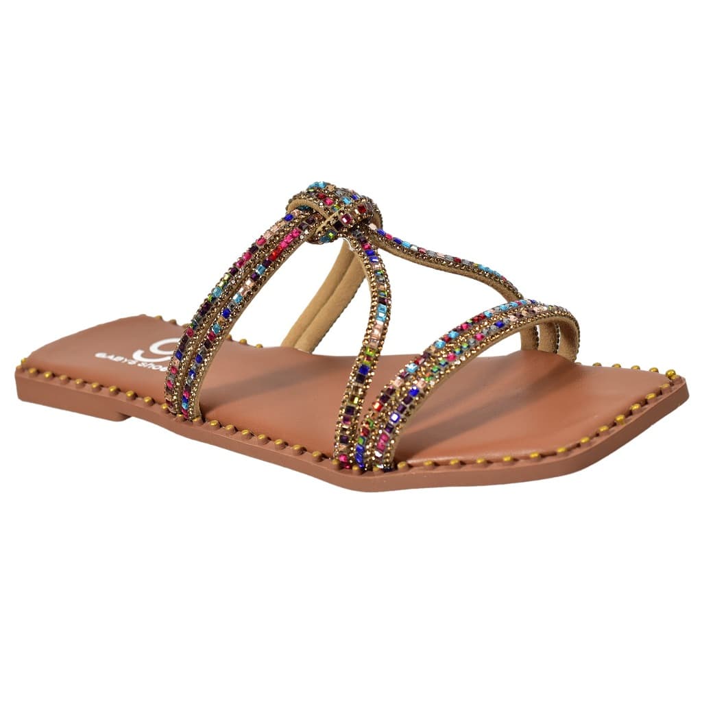 Sandálias rasteirinhas strass.