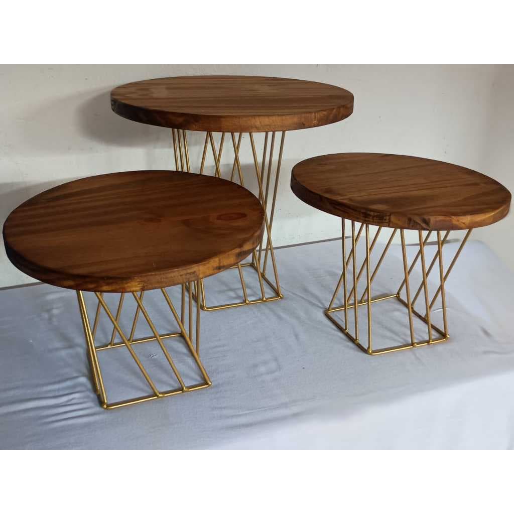 Kit com 3 boleira modelo treliça rústica