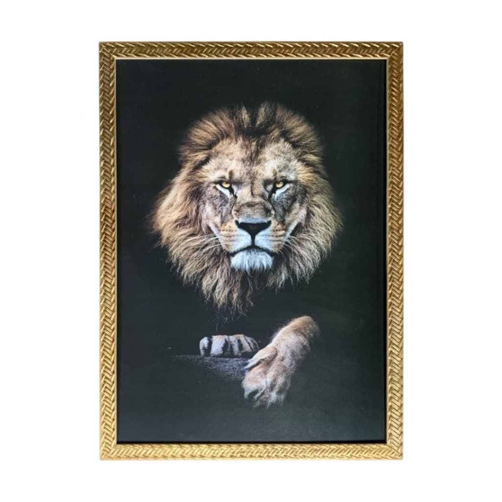 Quadro Resinado Leão Expressivo 50x70cm. Promoção