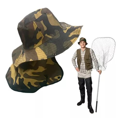 Chapéu pescador ou canavieiro camuflado