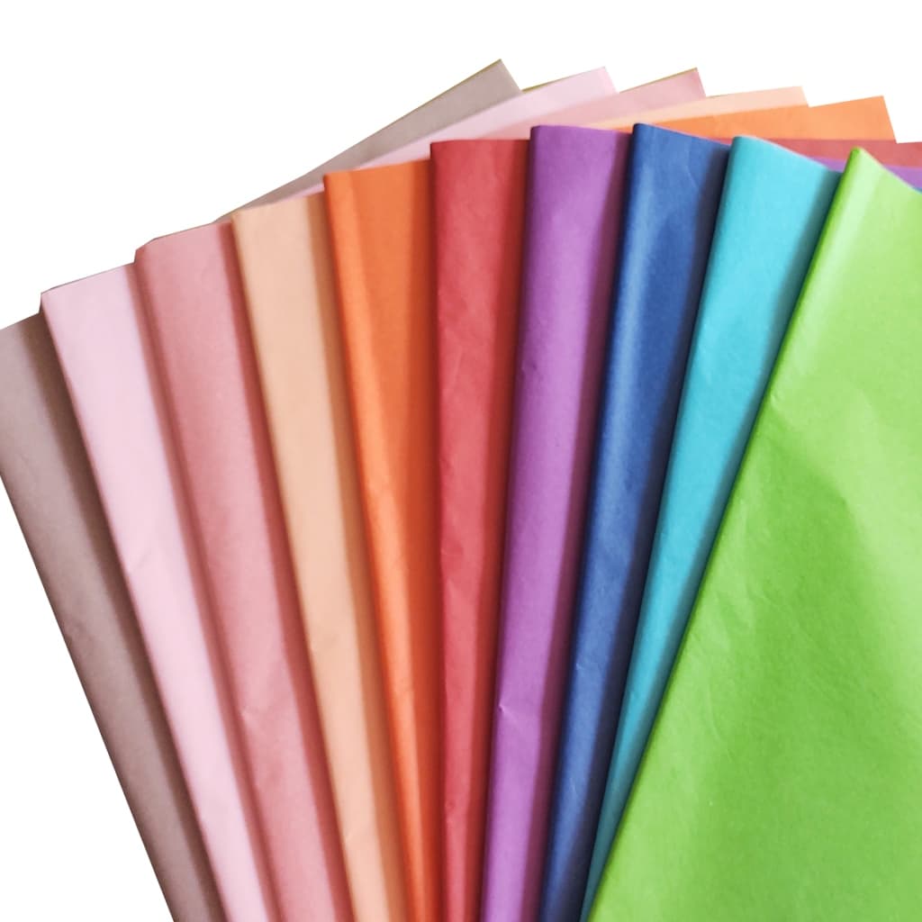 Kit com 100 Papel de Seda 50x70cm Colorido + 50 Poli Sujinho Celofane Cores