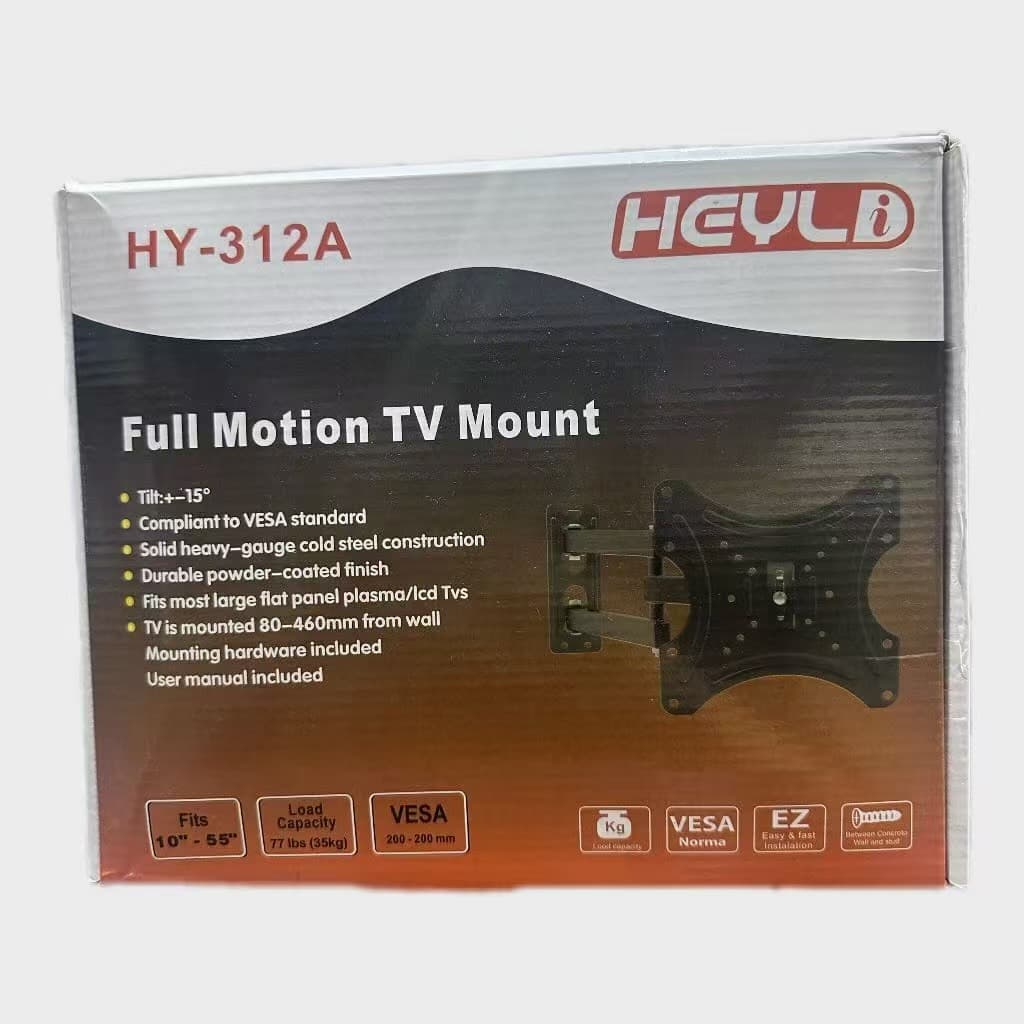 Suporte Painel Móvel Para Tv 10"- 55"P Articulado Retrátil 180° C Preto.