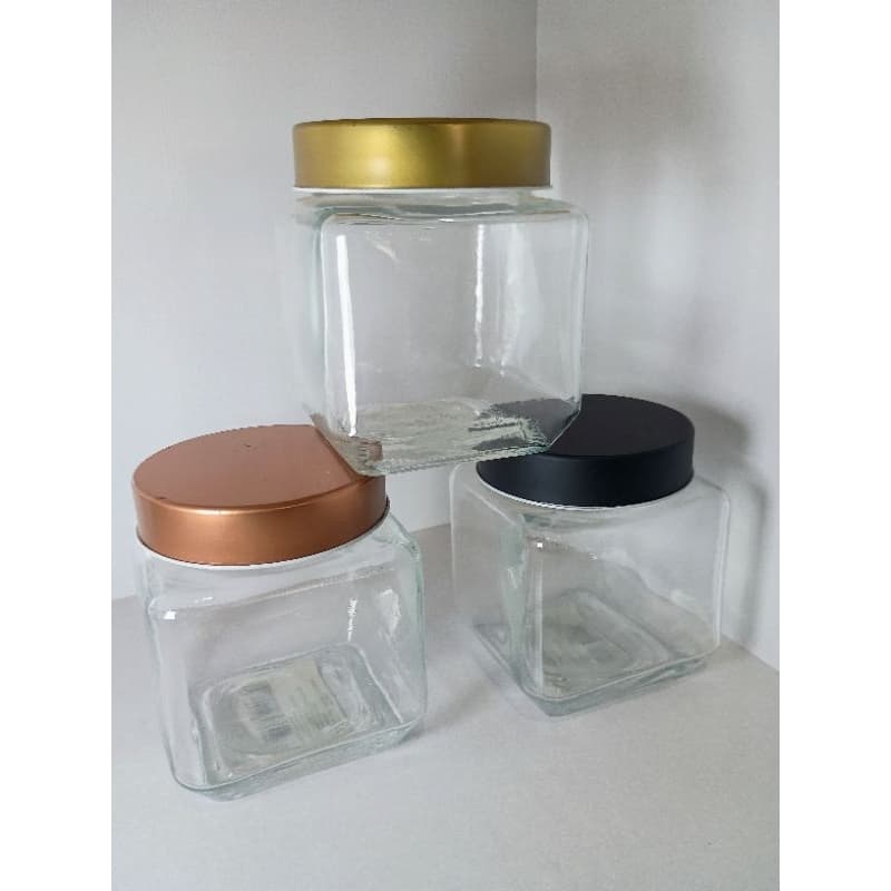 Pote de Vidro Borossilicato com Tampa de ferro 750ml