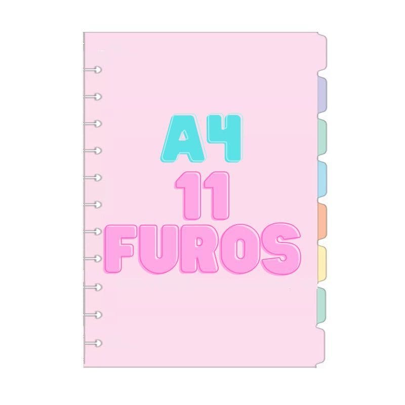 Divisórias para Caderno Inteligente - 8 unid em tons pastéis - Variações 11 FUROS A4 / 10 FUROS B5 /8 FUROS A5