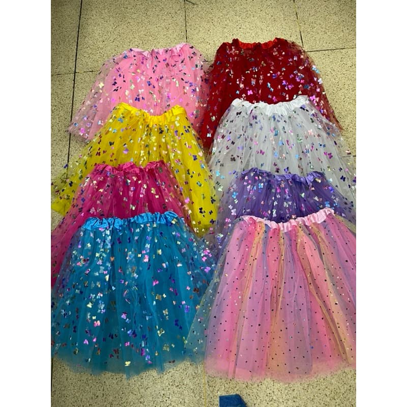 Saia tule c/ borboleta,bolinhas tamanho único carnaval festa