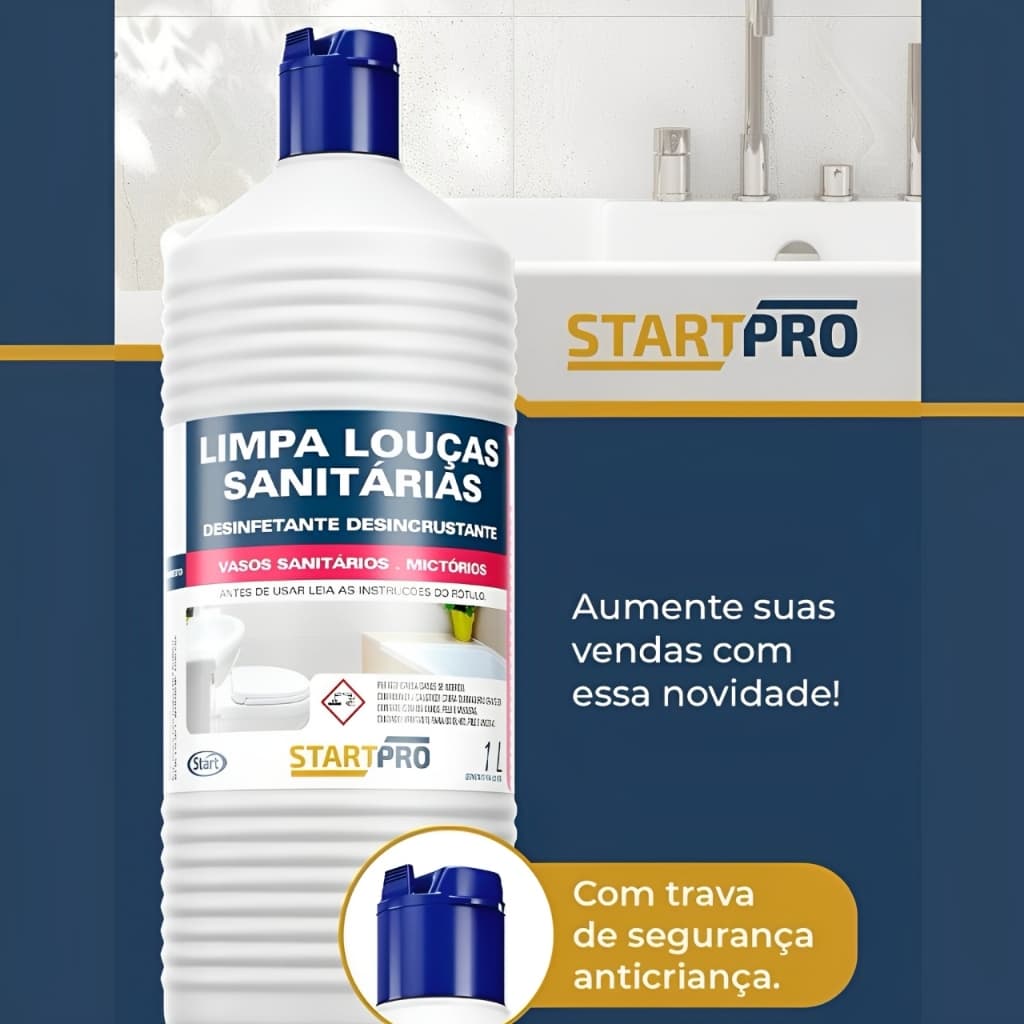 LIMPA LOUÇAS SANITÁRIAS 1L DESINFETANTE DESINCRUSTANTE - START