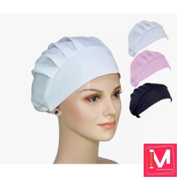 Kit com 3 Toucas Enfermagem Cirúrgica Dentista Doceira Culinária Oxford Gorro Bandana
