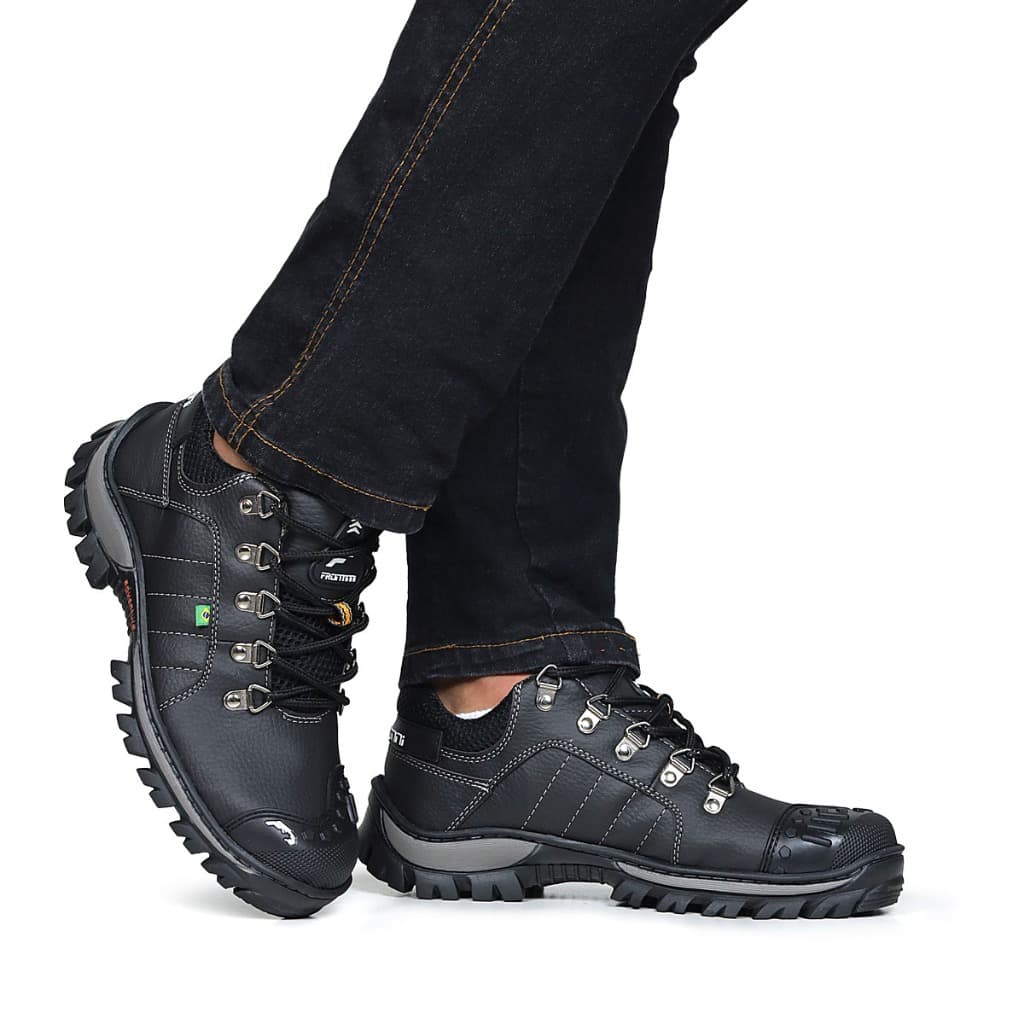 Tênis Adventure Masculino Coturno Cano Baixo Bico Emborrachado Motoqueiro