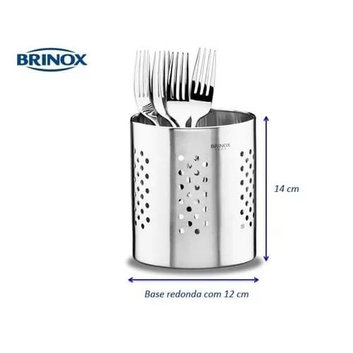 Porta Talher Inox Brinox Suporte Organizador Talheres Jornata Casa