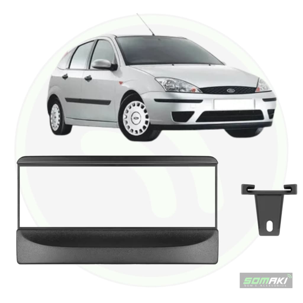 Moldura Painel 1 Din Ford Focus 2000 a 2008 Preto Padrão Japonês Chinês