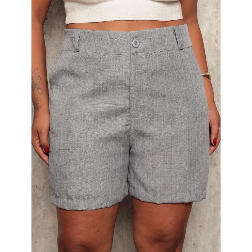 Short Feminino Linho Plus Size Confortavel Verao
