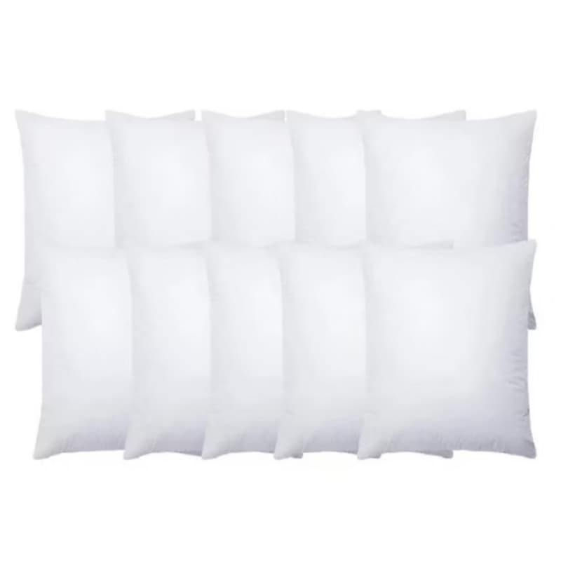 Kit com 10 unidades de Refil Enchimento de Almofada Cheia 45x45cm Fibra Mista Textil Decorativa.