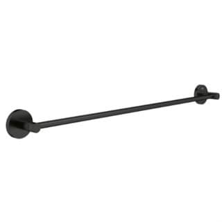 Suporte Porta Toalha Banho Preto Stander Reto Alumínio
