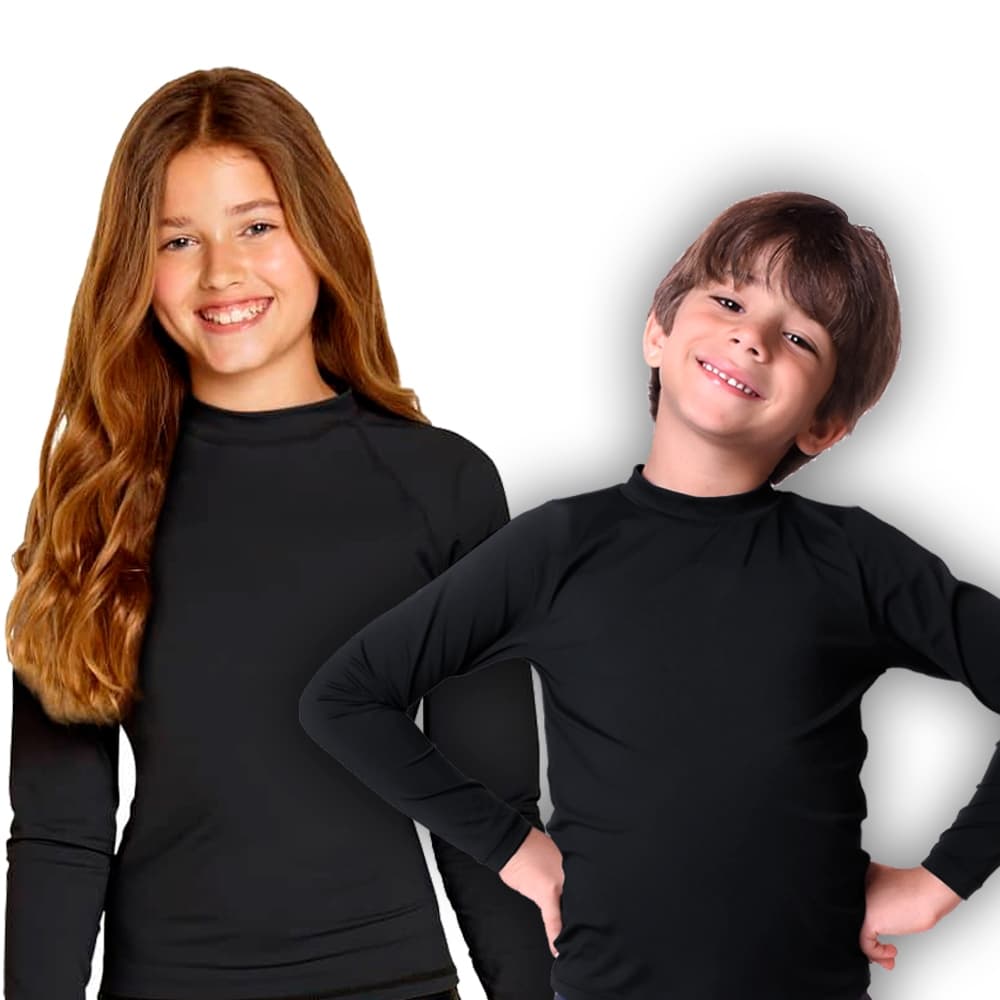 Blusa Térmica Infantil Proteção Uv Manga Longa Praia Natação