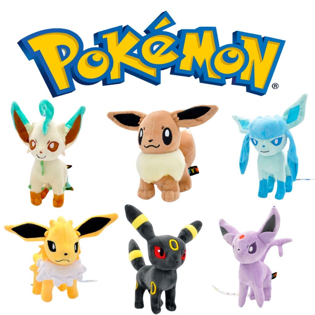 Evoluções do Eevee - Pelúcias de Pokémon - Formato Cavalinho Espeon, Umbreon, Flareon, Sylveon